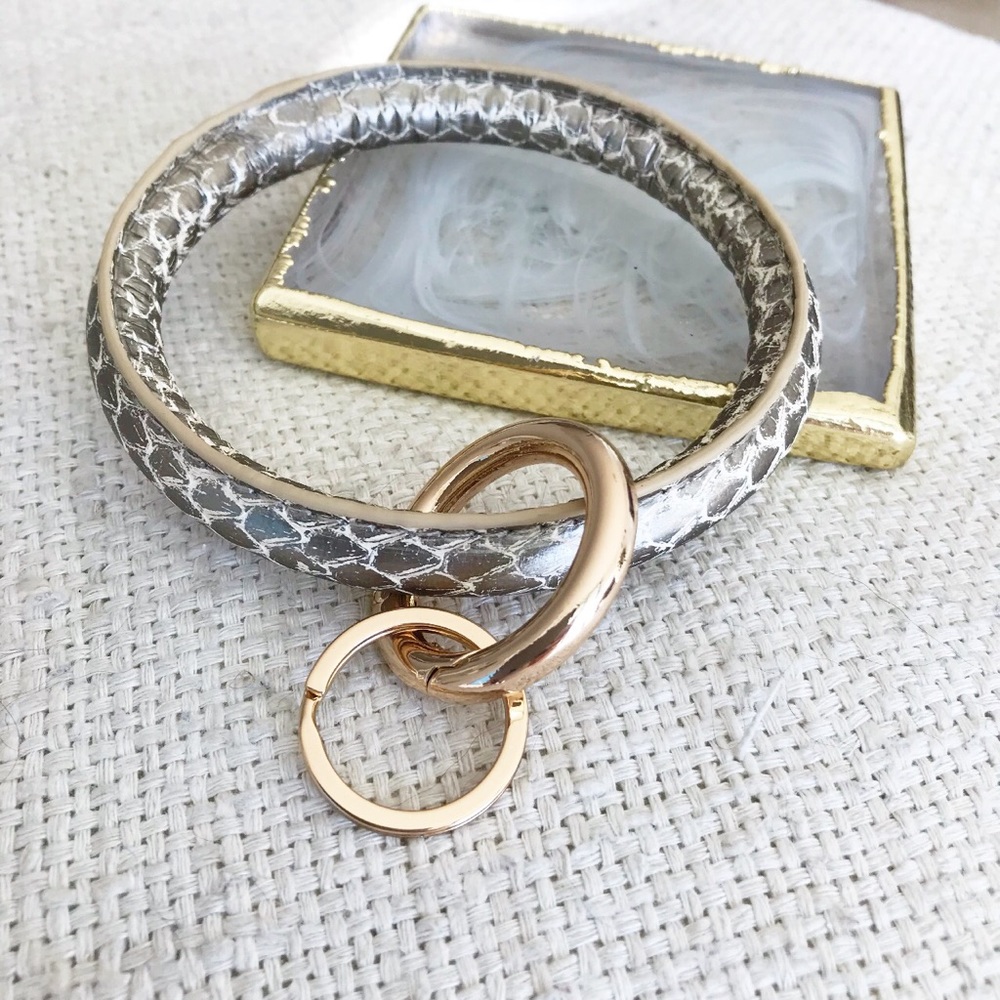 Leather Key Chain Bangle - Picture 2 of 4
